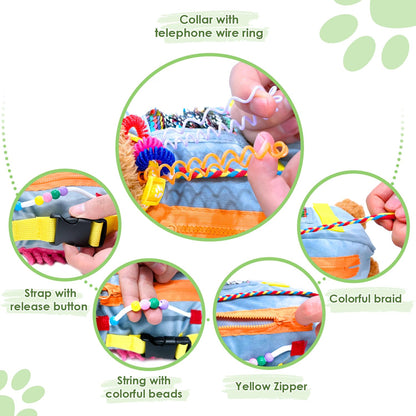 Fidget Sensory Dog Blanket for Elderly | Premium Dementia Activities for Seniors Items | Engaging Sensory Items (pup) for Adults | Gift and Activities for Seniors with Alzheimer