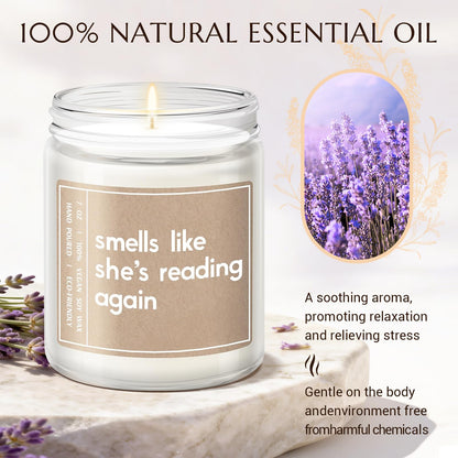 Gifts for Book Lovers, Readers - Best Friend Birthday Present - Book Lovers, Bookish, Funny Gifts for Women - Lavender Scented Candle