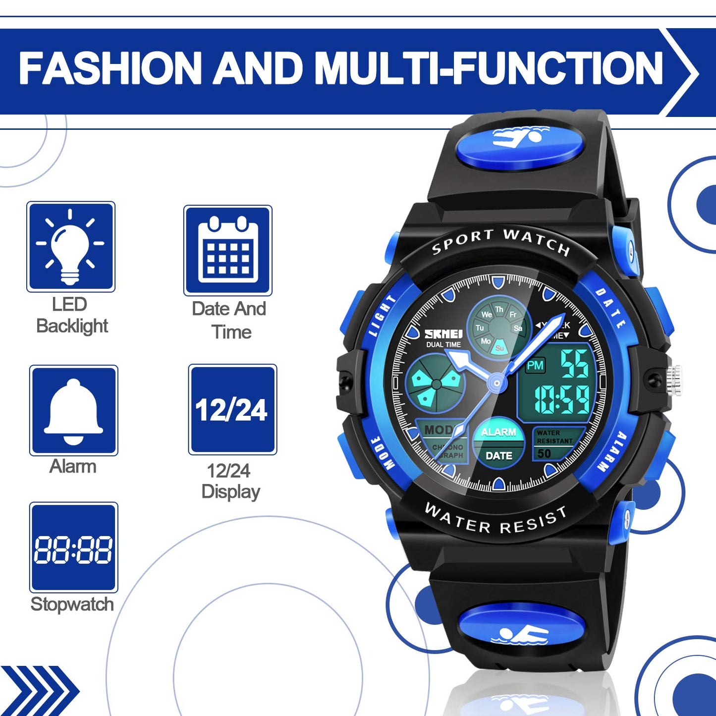 Kids Digital Watches, LED Waterproof Sports Watches for Kids- Best Gifts for Boys