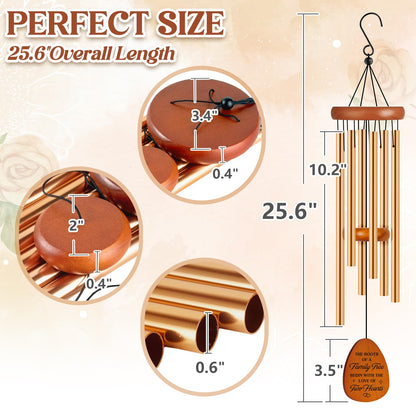 50th Anniverasry Wedding Gifts Wind Chimes, Anniversary Golden Gift for Couple, Wife, Husband, Romantic 50 Years Presents for Parents, Friends, Grandparents, Windchimes Decorations