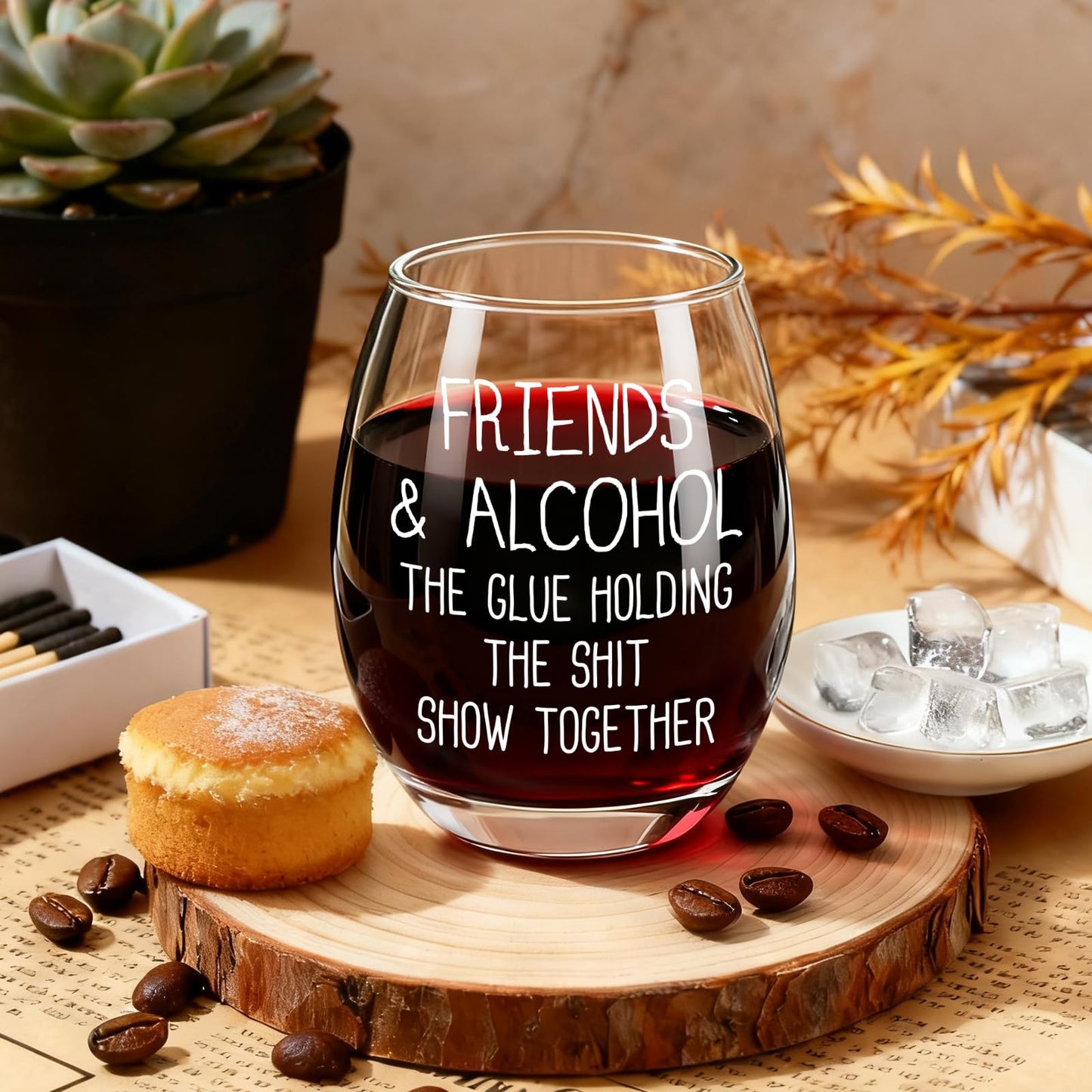 Friends & Alcohol The Glue Holding This Shit Show Together, Party Decoration Christmas Sarcastic Gifts For Best Friends, Funny BFF Coworker Sisters Birthday Idea -42