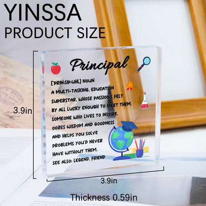Principal Gifts For Women Men Principal Appreciation Gifts Administrative Professional Day Gift Acrylic Decorative Appreciation Birthday Retirement Graduation Gift For Principals Office Decor