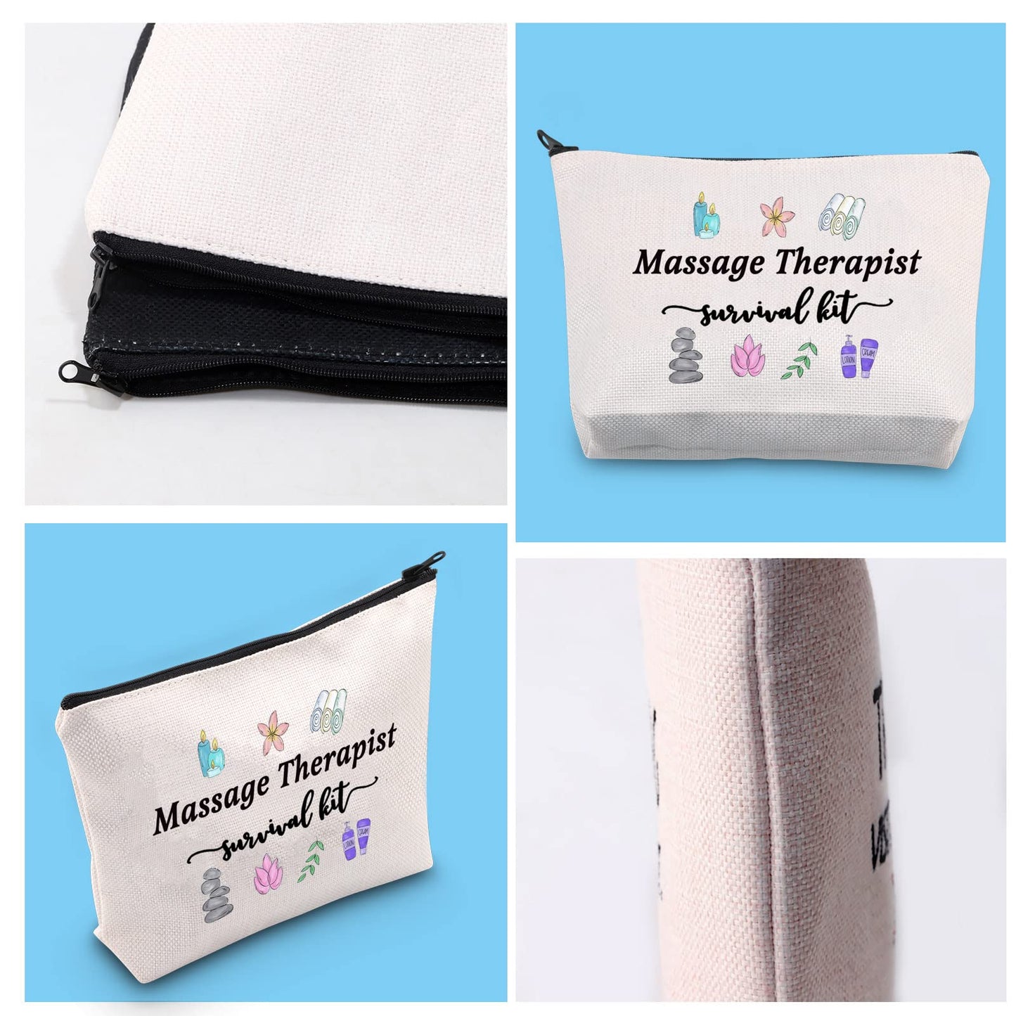 GJTIM Massage Therapy Graduation Gift Massage Therapist Survival Kit Zipper Pouch Makeup Bag (Survival Kit Massage Therapist bag)