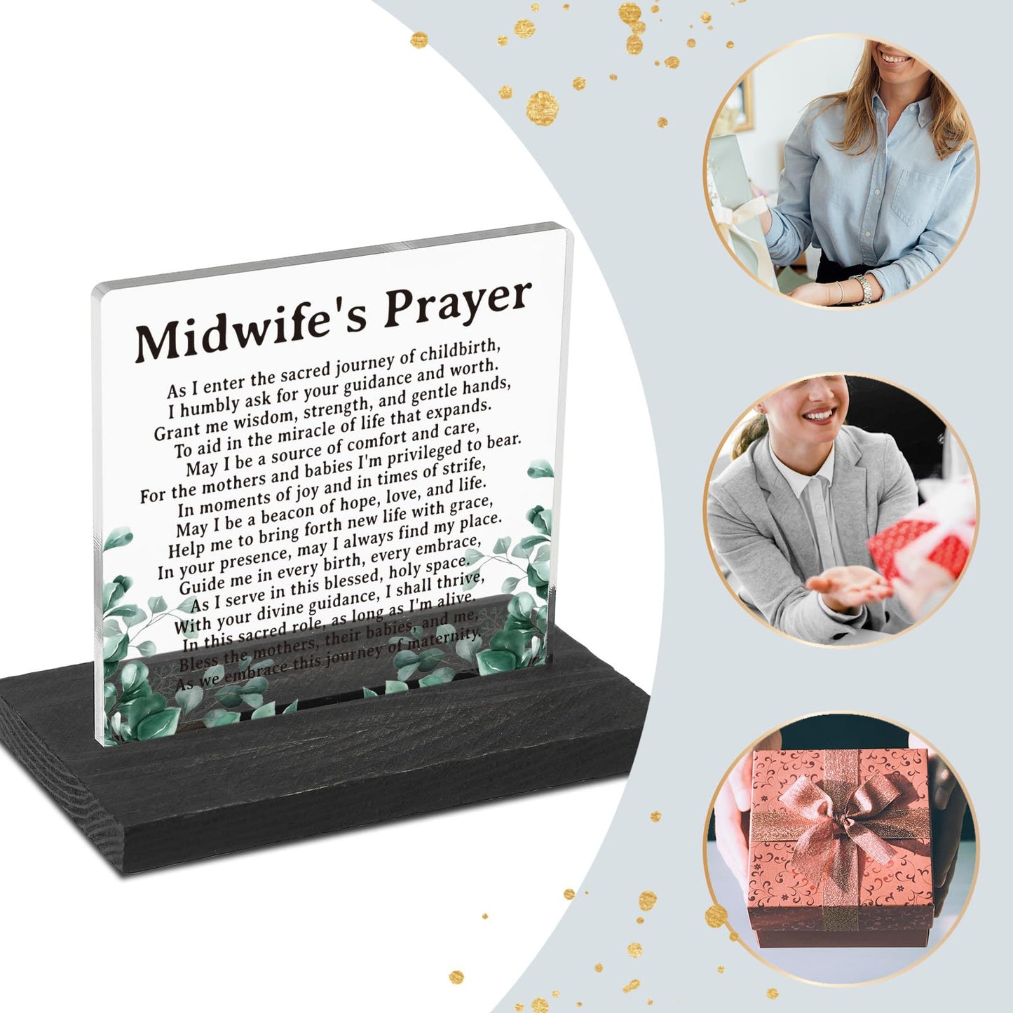 Midwife Gifts for Women, Midwife Appreciation Gifts, Midwife Thank You Gift, Midwife Retirement Christmas Birthday Gifts for Women, Midwife Plaque Desk Decorative Signs GXX13