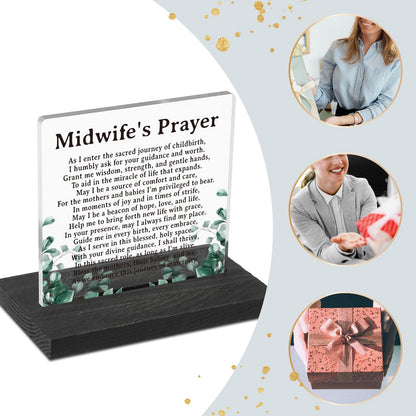 Midwife Gifts for Women, Midwife Appreciation Gifts, Midwife Thank You Gift, Midwife Retirement Christmas Birthday Gifts for Women, Midwife Plaque Desk Decorative Signs GXX13
