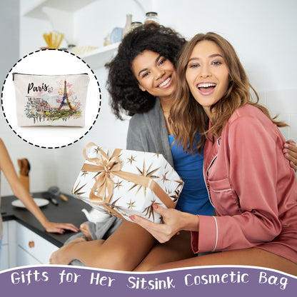Sitsink London Travel Souvenirs Gifts - London Travel Must Haves Gifts from England, British Iconic Landmarks Big Ben Makeup Bags Pouch, Small Cosmetic Bag London Gifts for Friends Birthday Christmas