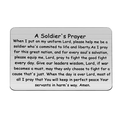 LQRI Soldier Prayer Wallet Card Soldier Jewelry Soldier Gift Military Prayer Gift Deployment Army Air Force Jewelry (Soldier Prayer Wallet Card)