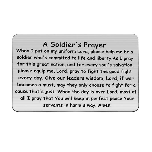 LQRI Soldier Prayer Wallet Card Soldier Jewelry Soldier Gift Military Prayer Gift Deployment Army Air Force Jewelry (Soldier Prayer Wallet Card)