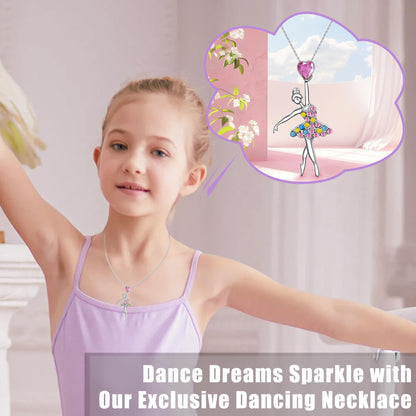 SmileBelle Cheerleader Gymnastics Dance Recital Gifts for Girls, Dance Horse Necklace Cheerleader Outfit as Birthday Gifts for Her, Gymnastics Cheer Necklace Stuff Jewelry as BDAY Gift for Daughter