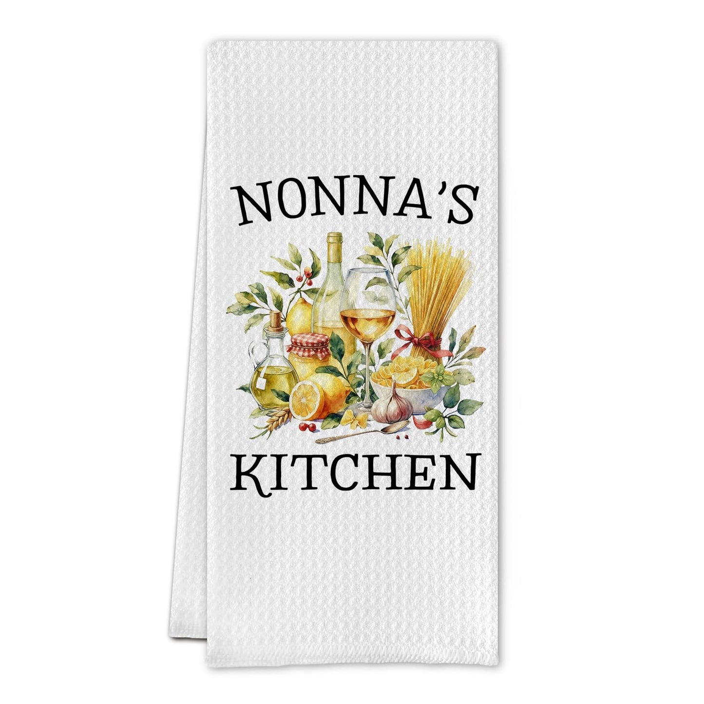Nonna's Grandma Kitchen Towels, Italian Grandma Gifts from Grandkids Dish Tea Towels, Nonna Grandmother Gifts for Birthday Christmas Decorative Hand Towel for Kitchen, 16x24 Inch