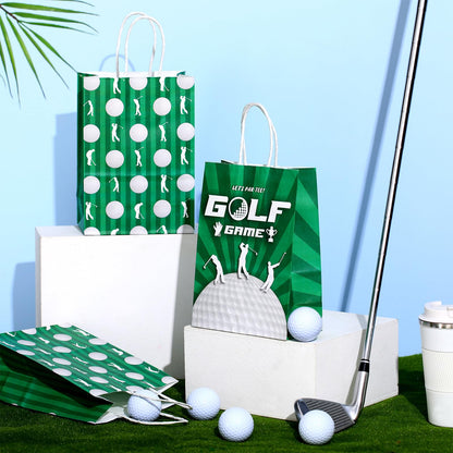Leinuosen 30 Pcs Golf Gift Goodie Bags Cute Golf Treat Bags for Snacks and Candy Bag with Handle for Theme Adults Birthday Party Shower Favors, 8.3 x 5.9 x 3.1 Inch