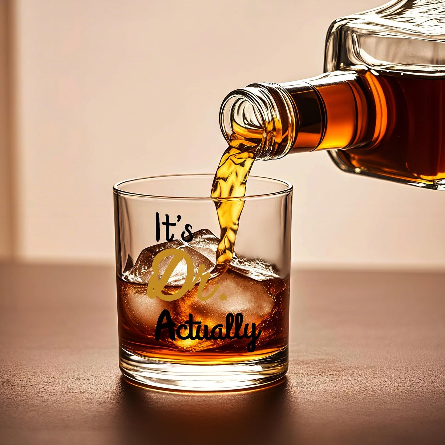 Doctor Gifts, It's Dr. Actually Whiskey Glass, Funny It's Dr Actually PHD Graduation Gift, Doctor Gifts for Men Doctors Dentist Physician MD PhD Medical, 10oz