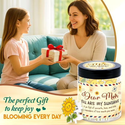 Birthday Gifts for Mom from Daughter – You Are My Sunshine Gift - Mom Gifts From Daughter, Son - Mothers Day Gift for Mother in Law, Stepmom - 60 Positive Sunflower Affirmation Cards