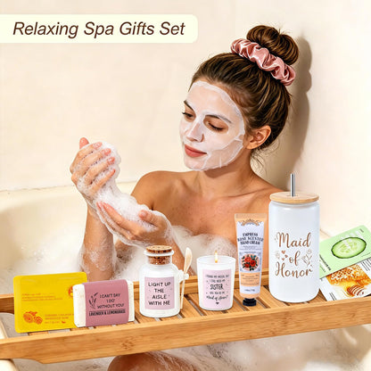 Ithmahco 15 PCS Maid of Honor Proposal Gifts, Will You Be My Maid of Honor Gifts from the Bride, Bridal Shower & Pre Wedding Spa Self Care Gift Box Set