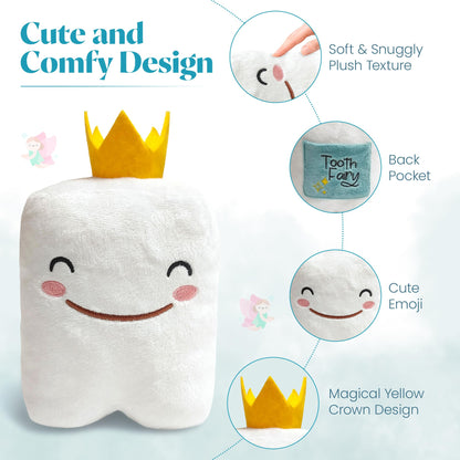 Cairn Tooth Fairy Pillow for Boys and Girls - Soft Plush Tooth Fairy Box Alternative with Pocket - Modern Keepsake Gift for Kids Losing Teeth - Squishable Stuffed Animal Co