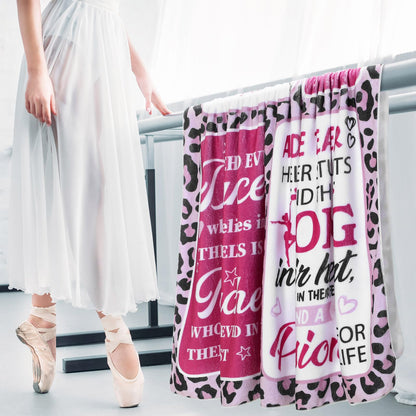 SmoothNovelty 3 Pcs Dance Teacher Gifts for Women Graduation Dance Teacher Appreciation Gifts Back to School Present 50 x 60 Inch Blanket 16 oz Glass Cup Keychain Dancer Love Graduation Party Supplies