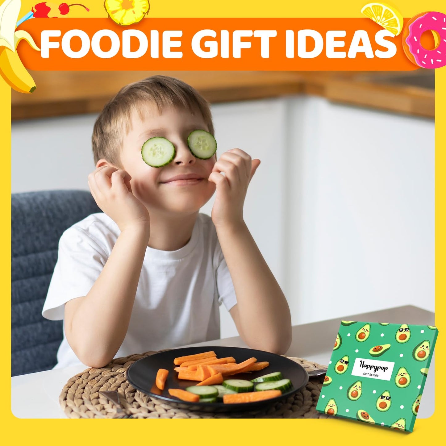 HAPPYPOP Funny Fruit Gifts - Avocado Gift Banana Gift for Kids, Avocado Banana Socks
