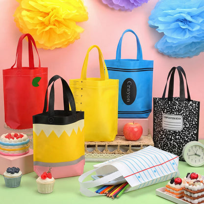 Hosuly 24 Pcs Pre-K Graduation Gifts School Tote Bags End of Year Gift Bags Bulk Goodies Decor for Teacher Appreciation Preschool Kindergarten Graduation Back to School Party Supplies