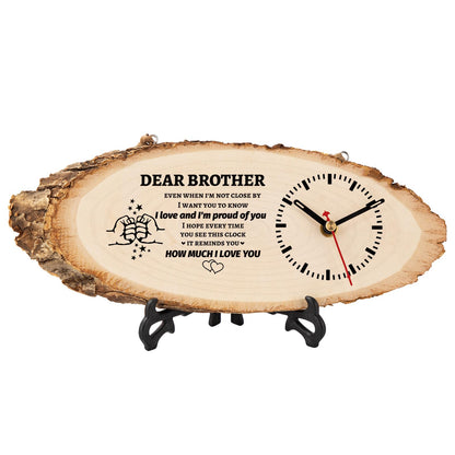 BeauGift Gifts for Brother, Wooden Clock Gift for Brothers from Sister Men Friend,Brothers Birthday Present for Brother in Law to My Brother