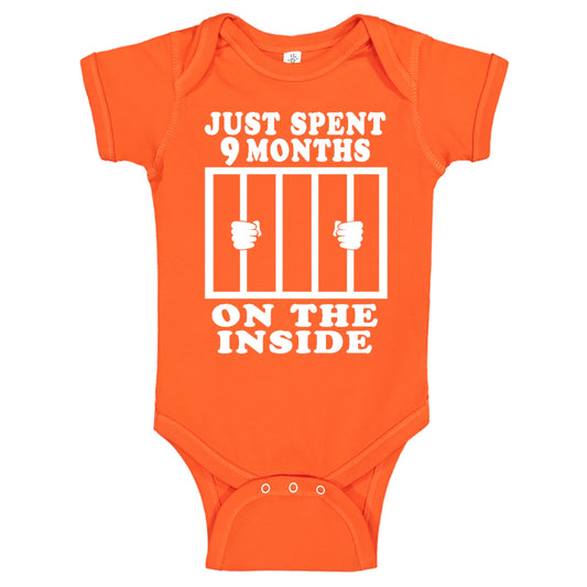 Reaxion Funny Cute Baby Boy Girl Handmade Clothes Infant Just Spent 9 Months On The Inside Bodysuits