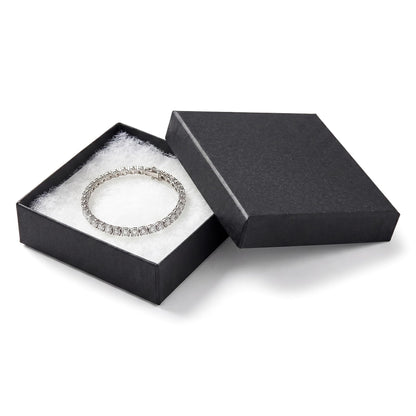 TheDisplayGuys - 25-Pack #33 Cotton Filled Cardboard Paper Jewelry Boxes Gift Case - Matte Black (3.5" x 3.5" x 1.0") - for Shipping or Storage