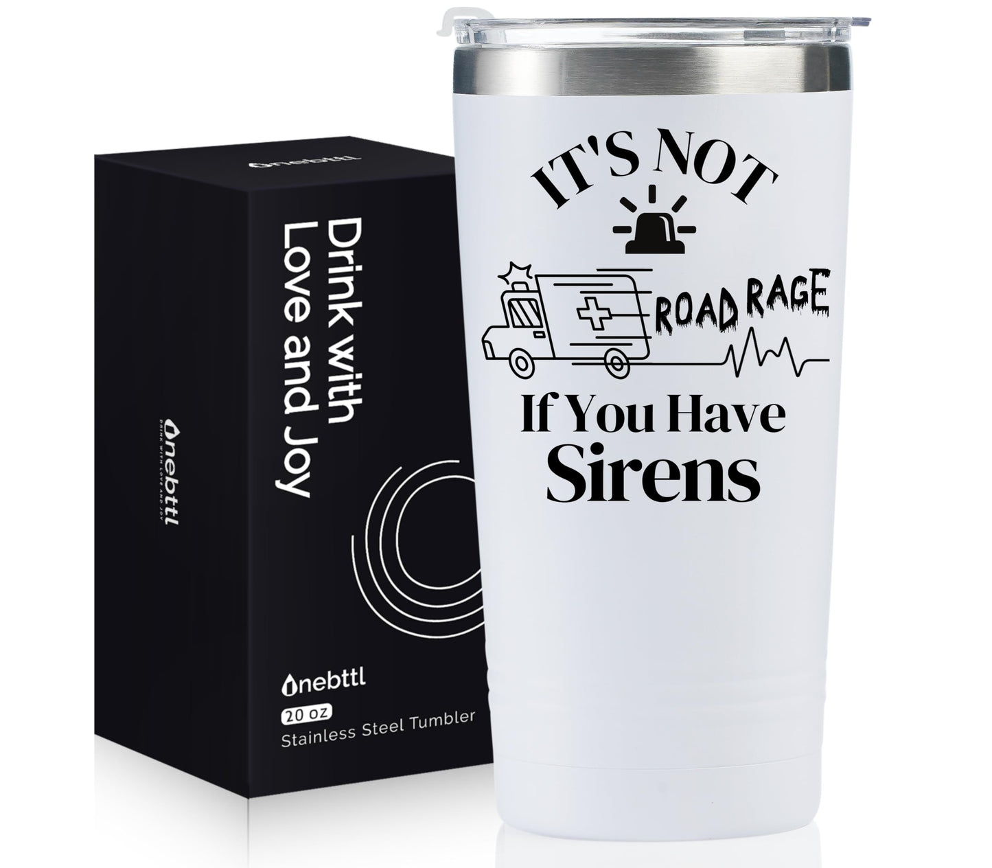 Onebttl Funny Paramedic Gifts, Gifts for EMT and EMS on National Emergency Medical Technician Day and International Paramedics Day, Stainless Steel Insulated Tumbler - It's not a road rage