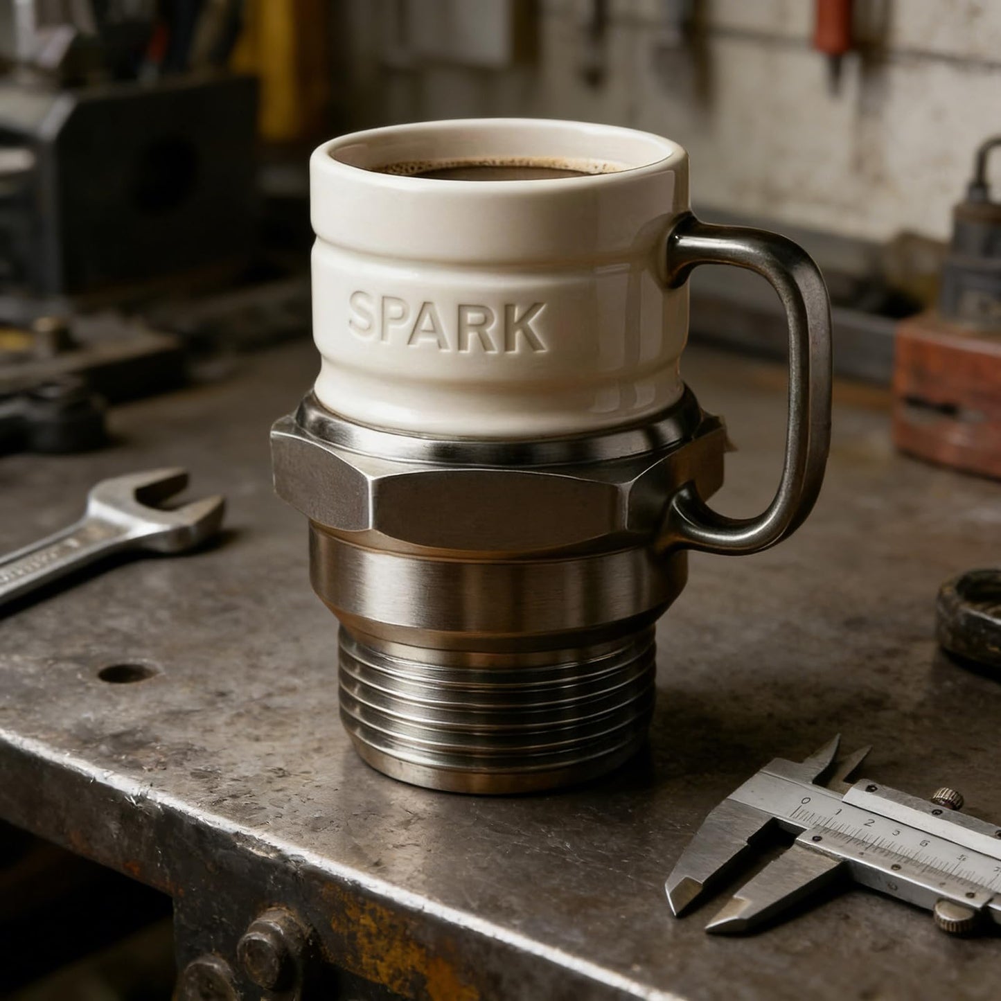 Spark Plug Novelty Mug, 15oz Ceramic Personalized Coffee Cup, Creative Auto-Themed Mug, Funny Gift for Car Lovers, Gearheads & Collectors – Perfect for Home, Office & Garage (1PC)