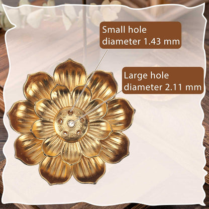 Layhit 60 Pcs Return Gifts for Pooja Bulk Incense Holder 2.16 Inches/5.5 cm Indian Return Gifts for Women Navratri Gold Lotus Incense Sticks Holder, Zinc Alloy Stick/Coil/Cone Anti Ash Spilling