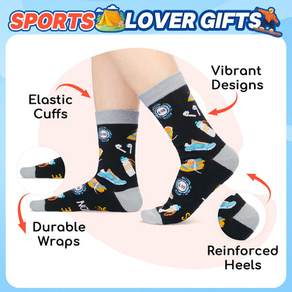HAPPYPOP Women Men Sports Gifts - Basketball Runner Hiker Softball Skateboarder Socks