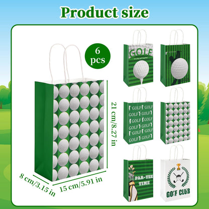 Golf Party Favor Bags - Golf Themed Goodie Bags with Handles for Birthday Decorations, Golfs Gift Bags, Golfs Theme Birthday Goody Paper Bags for Men Women Sports Events Party Favor Supplies