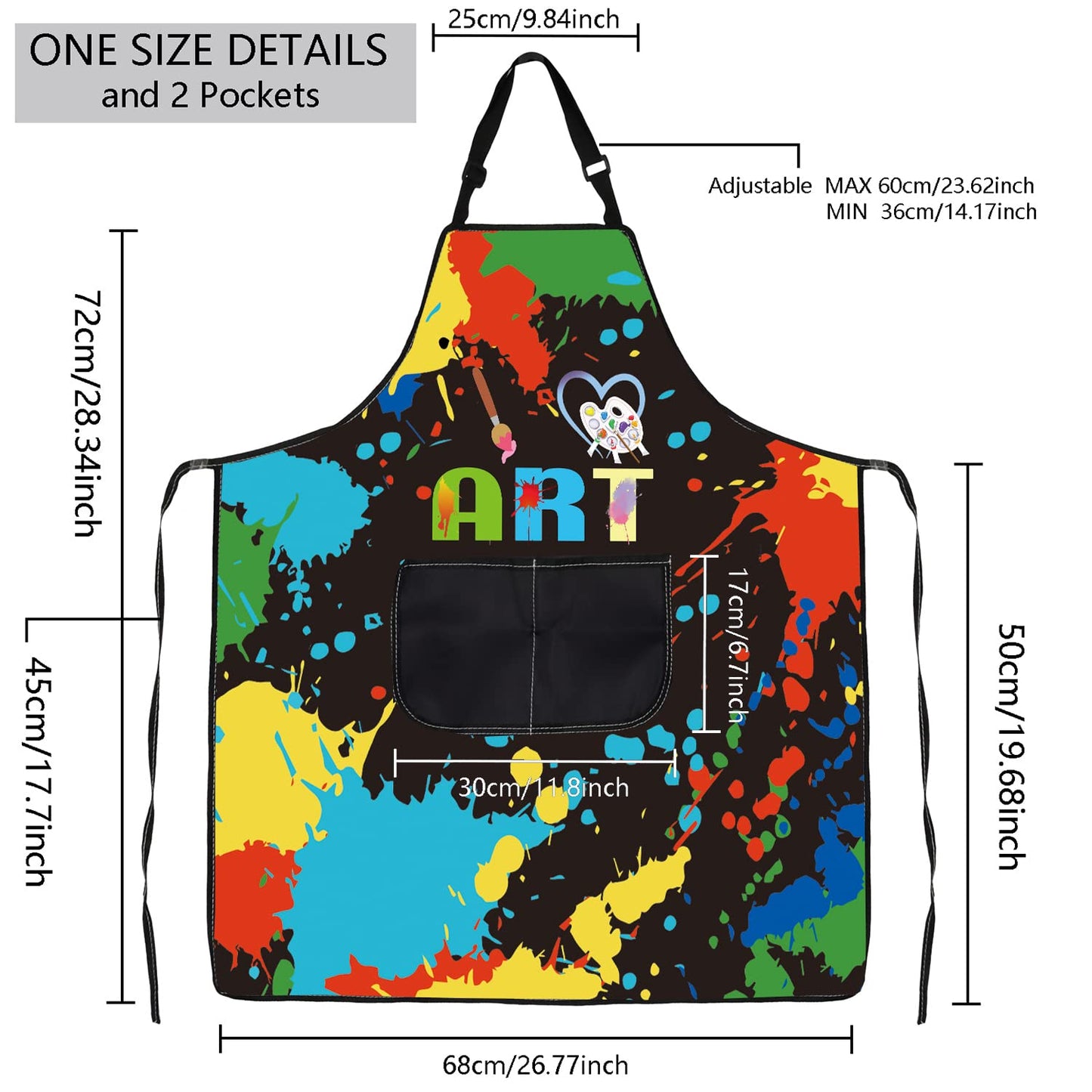 MBMSO Painting Artist Apron with Pockets Artist Painter Gifts Art Lover Gift for Art Teacher Student Painter Apron Waterproof