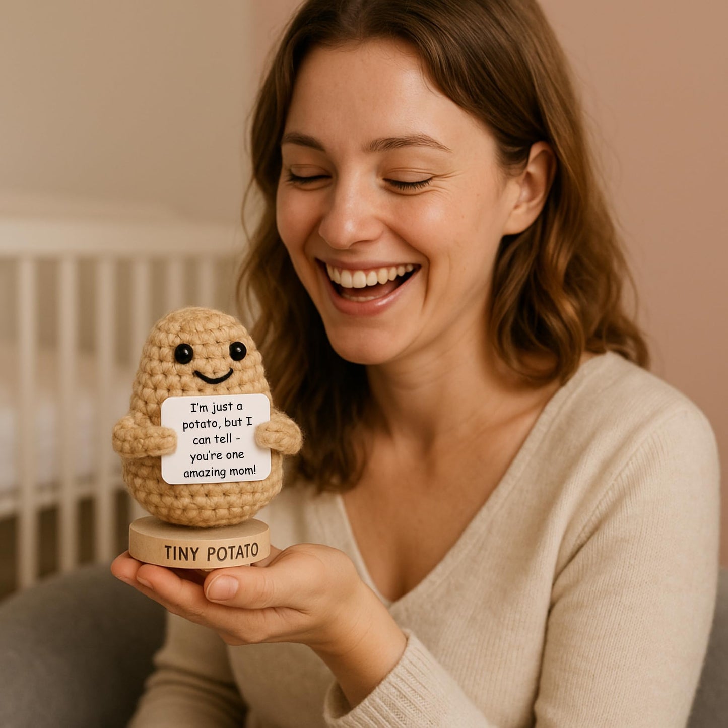 New Mom Gifts for Women - Tiny Potato with 30 Cute Signs | New Mommy Funny Gift for Baby Showers, Christmas, Stocking Stuffers, Birthday | Postpartum Care Package Idea for 1st Time Mother After Birth