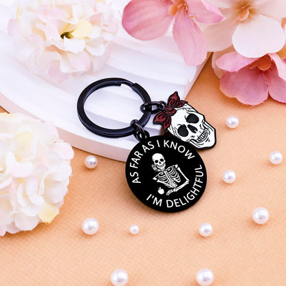 Goth Gifts for Women Gothic Keychain Skull Keychain for Teens Witchy Gifts for Women Skeleton Keychains Spooky Basket Stuffers Horror Gift for Friend Funny Halloween Keychains