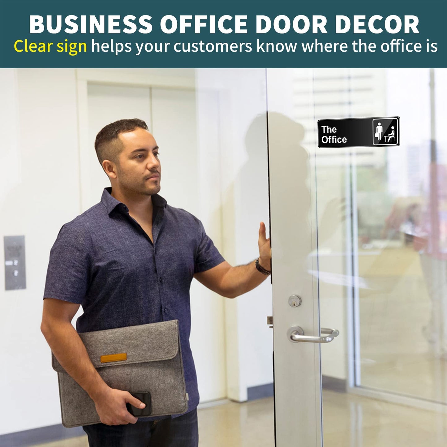 The Office Sign, 9 × 3 Inch Main Official Self Adhesive Office Sign for Door or Wall, Easy Installation, Premium Acrylic Design for Your Home Office/Business, Best Gift for Fans of The Office