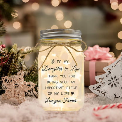 Daughter in Law Gifts, Daughter in Law Birthday Gifts from Mother in Law, Best Mothers Day Valentines Christmas Wedding Gifts for Mason Jar Night Lights