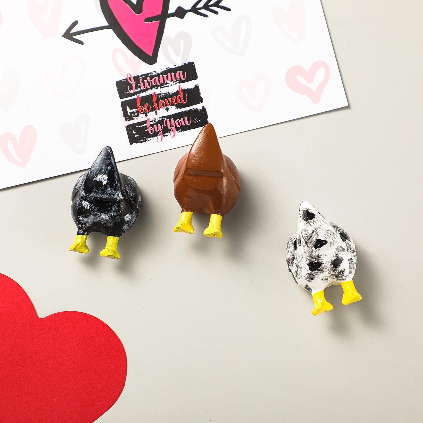 Bonuci 3 Pcs Chicken Butt Magnet Fun Refrigerator Magnets Farm Animal Butt Magnets Chicken Gift Decorations Funny Refrigerator Photo for Home and Office Decor Animal Lover Gift