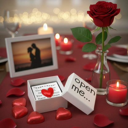 I Love You Gift for Him or Her, Little Red Heart Mini Keepsake, “Open Me” Gift Box, Thoughtful Valentine’s Day & Anniversary Idea for Boyfriend, Girlfriend, or Loved One