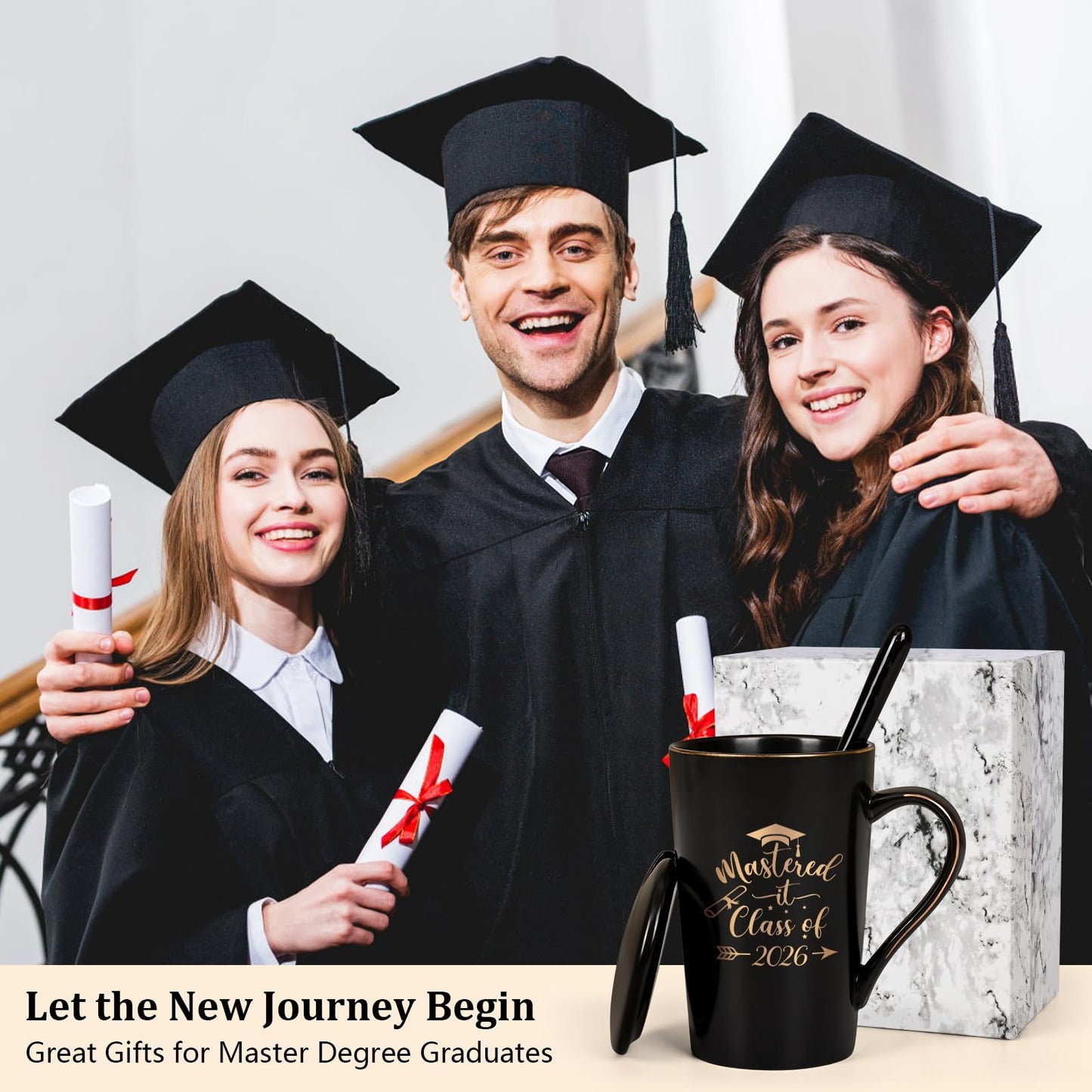 Maustic Masters Degree Graduation Gifts, Mastered It Class of 2026 Coffee Mug, College Graduation Gifts for Women Her Him, Class of 2026 Grad Gift, MBA Grad Gift, 14 Oz Black