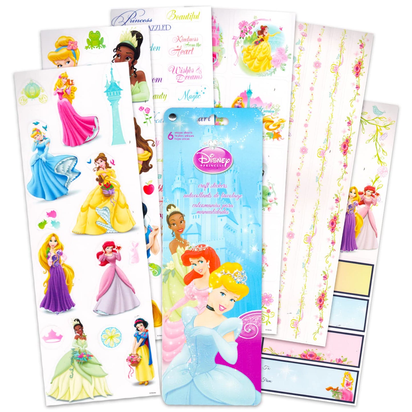 Disney Princess Travel Bag Activity Bundle - Tote Bag Set for Kids with Coloring Book, Princess Stickers, and More (Disney Princess Bag for Girls)