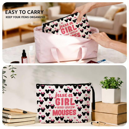 Mouse Themed Gifts Cute Mouse Cosmetic Bags Cartoon Toiletry Bag Birthday Graduation Nurse Day Funny Makeup Bag Animal Lover Gifts for Women Teens Girls Mouses Lover Daughter Best Friend BFF