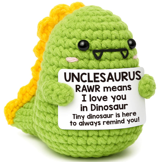 Mini Fathers Day Uncle Gifts from Niece Nephew I Love You Unclesaurs Father Day Best Uncle Gifts Handmade Crochet Dino Thank You Gift for Uncle Funny Birthday Ideas for Uncles Father Day Home Decor