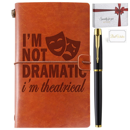 Theater Gifts Musical Theater Gifts Leather Journal Notebook Broadway Gifts for Directors Actors Music Teachers Musicians Funny Gifts for Theater Kids Drama Student Graduation Birthday Christmas