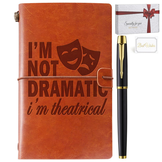 Theater Gifts Musical Theater Gifts Leather Journal Notebook Broadway Gifts for Directors Actors Music Teachers Musicians Funny Gifts for Theater Kids Drama Student Graduation Birthday Christmas