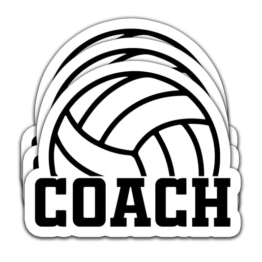 (3PCS) Coach Volleyball Stickers - Waterproof Vinyl Decals for Laptop, Water Bottle, Phone, Notebook – Volleyball Gifts for Coaches, Sports Fans Size 3 x 2.5 Inch