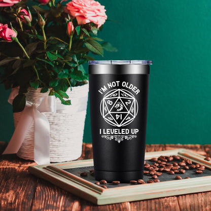 Dungeons Dragons Gifts for Men, Women - DND, D&D, DM Lovers Gifts - Dungeon Master Gift - I'm Not Older I Leveled Up Tumbler Cup 20 oz