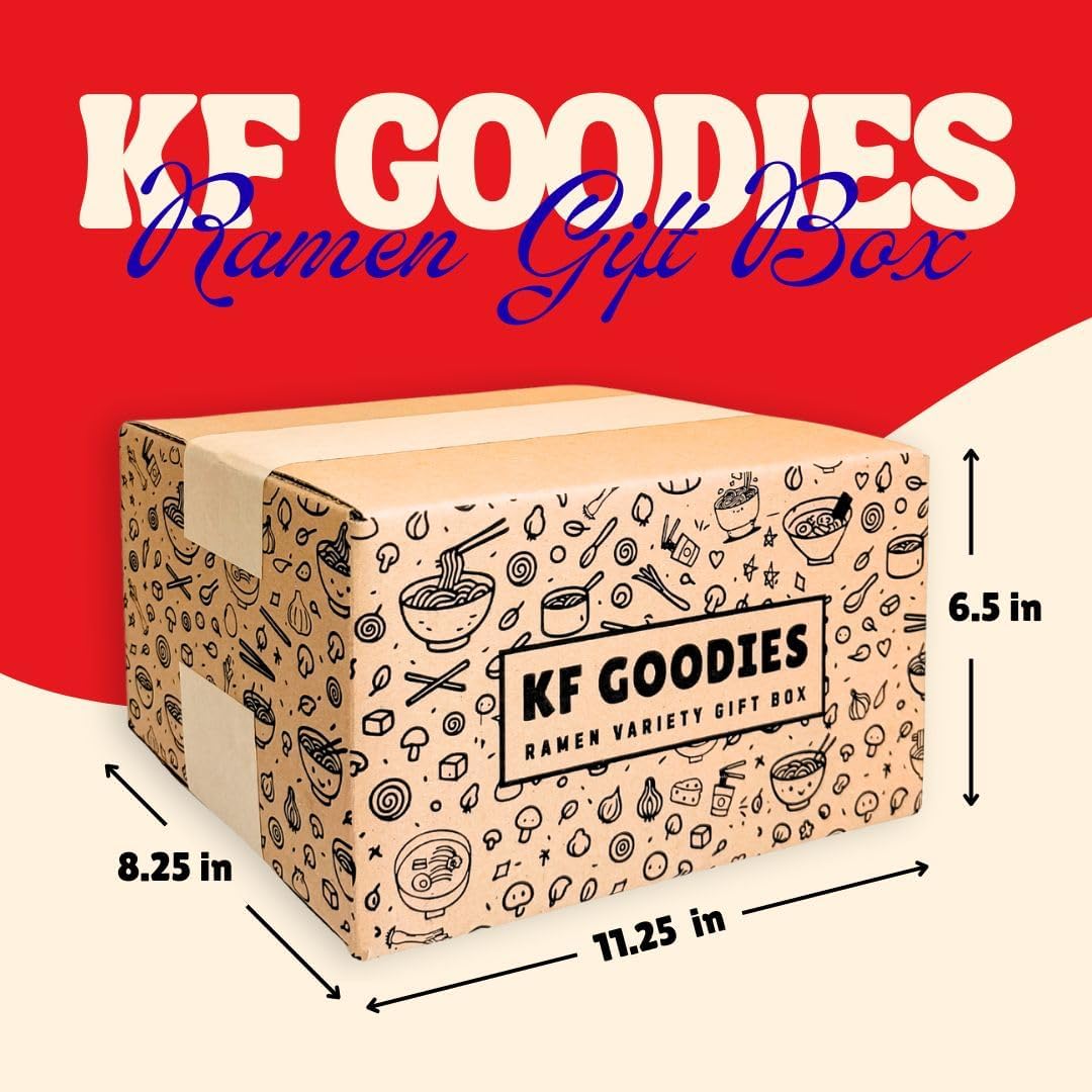 KF GOODIES Korean Ramen Variety Pack Gift Box (11 Count) - Spicy Buldak Noodle Assortment for Birthdays, College Care Packages, Office Snacks and Gifts