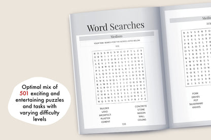 Memory Games for Seniors: A Large Print XXL Puzzle Activity Book with 501 Exciting and Funny Brain Exercises to Increase Cognitive Abilities