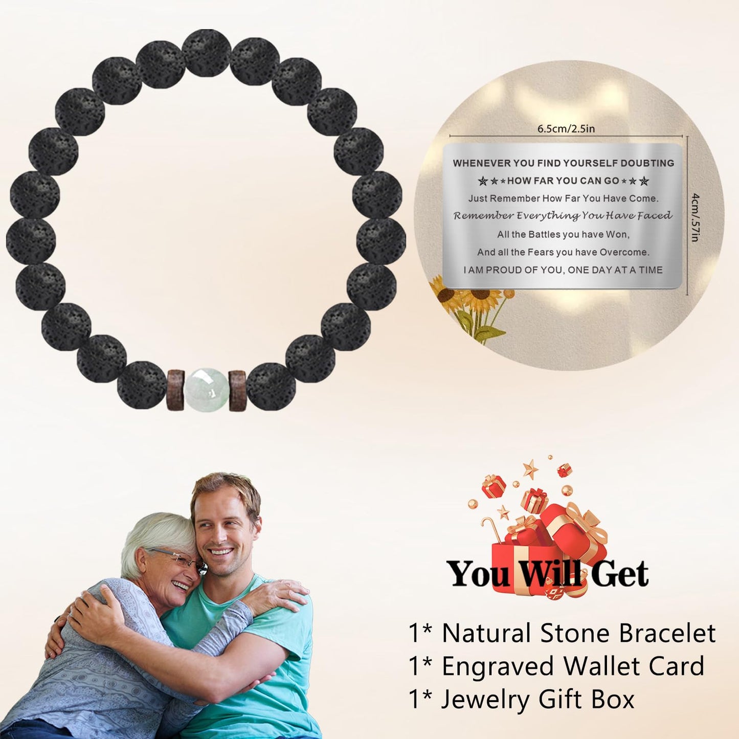 Sobriety Gifts for Men Women Sober Anniversary Month & Year NA Recovery Addiction Gifts Alcoholics Anonymous Milestone AA Cards Beaded Bracelets Valentines Day Easter Christmas Gifts for Him