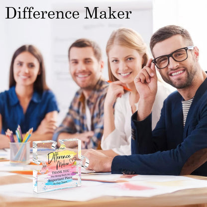 Difference Maker Gift Appreciation Gifts for Leader Boss Employee Coworker Teacher Staff Mentor Coach Manager Appreciation Thank You Gifts Coworker Gifts Office Gifts Retirement Gifts Acrylic Puzzle