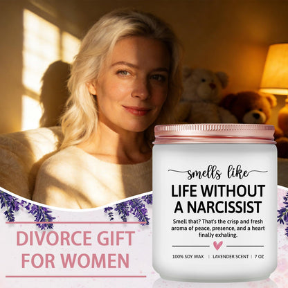 Maybeone Divorce Gifts for Women, Men - Breakup, Divorce Party, Cheer up Gifts for Newly Divorced - 7 Oz Just Divorced Lavender Candle